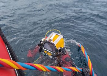 Bajo el mar del Golfo San Matías: así trabajan los buzos del VMOS